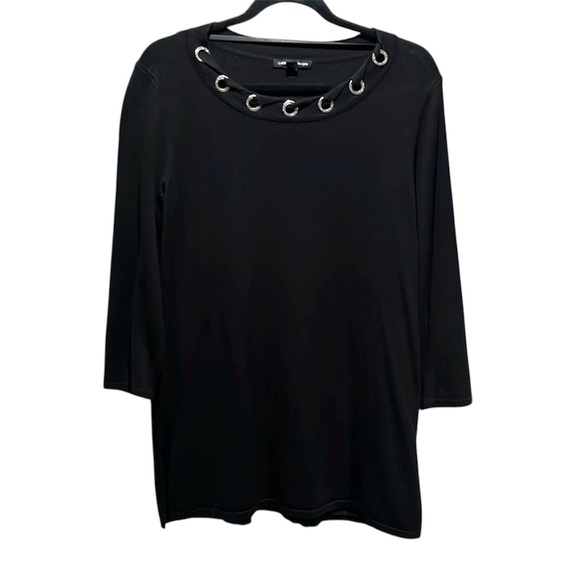 Cable & Gage Women’s Black Bling Tunic Sweater Suze Medium - Picture 1 of 7